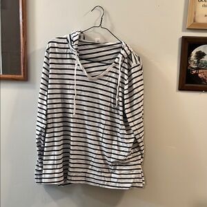 Old Navy Striped Navy and White Top With Hood